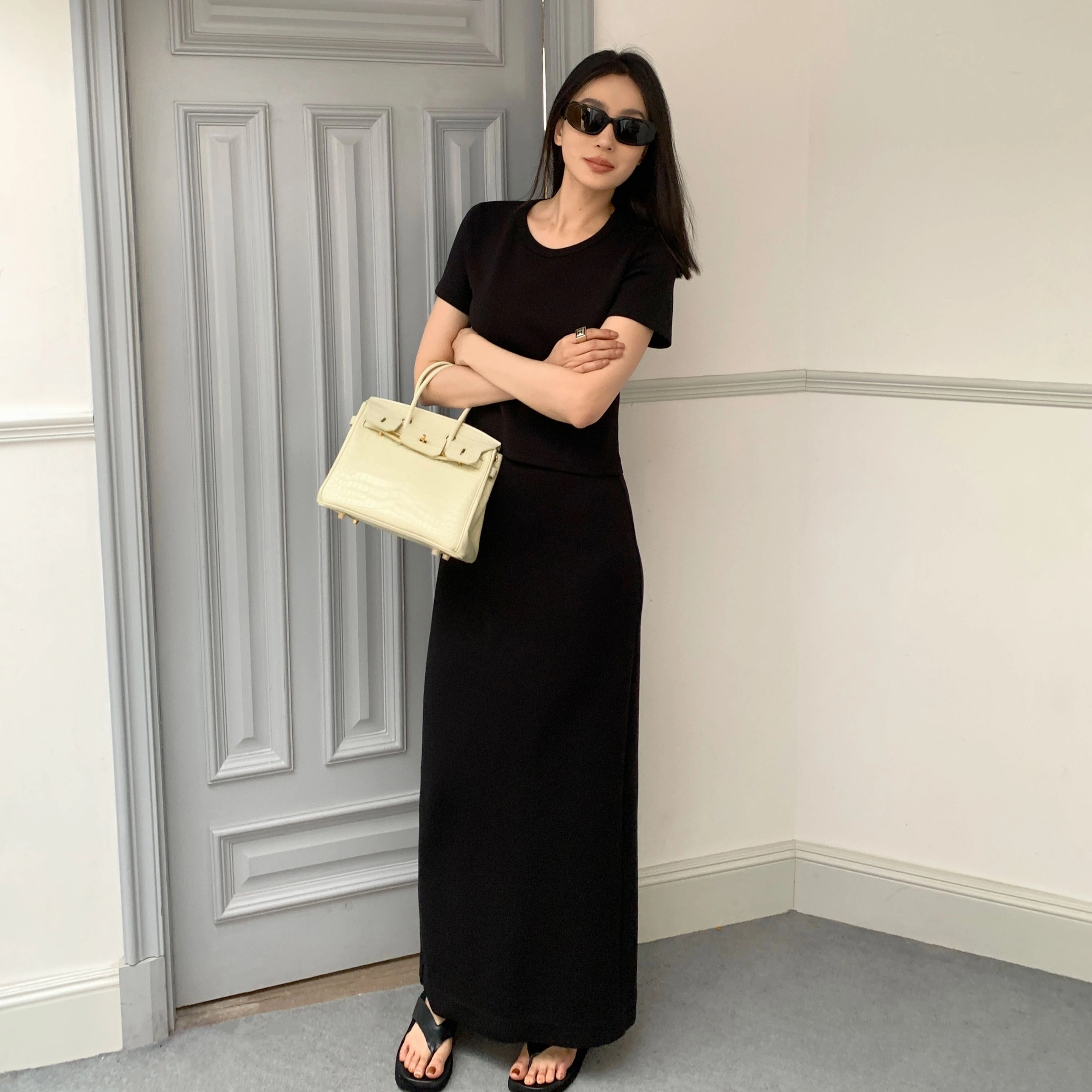 周淼 时尚舒适简约百搭休闲长裙 女款