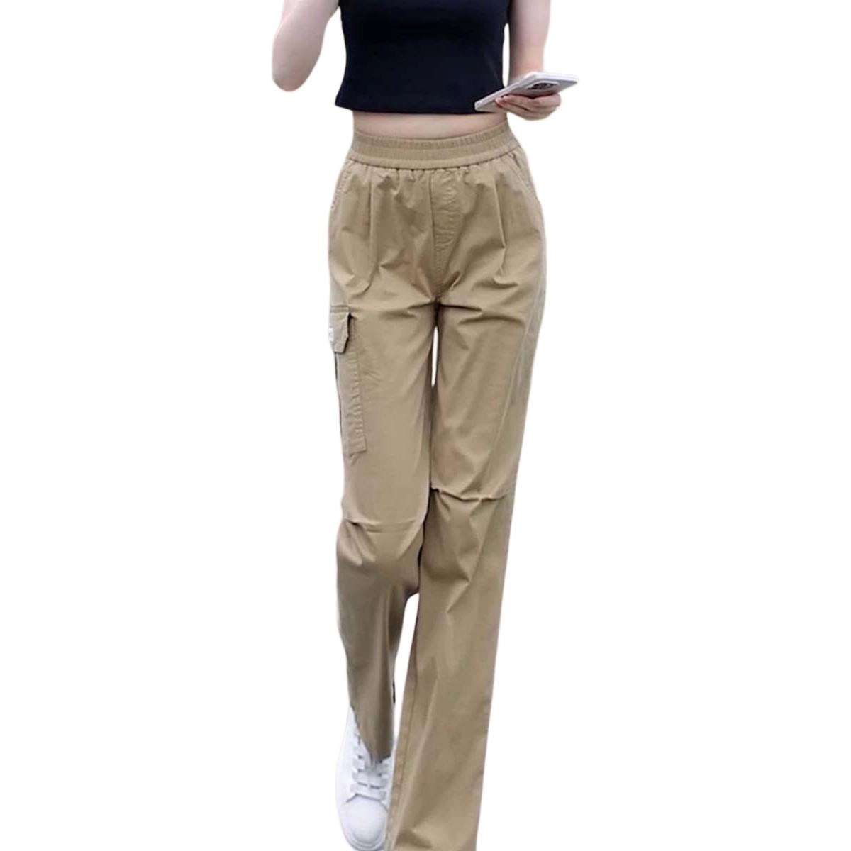恒源祥 时尚运动休闲显瘦直筒宽松工装裤 女款
