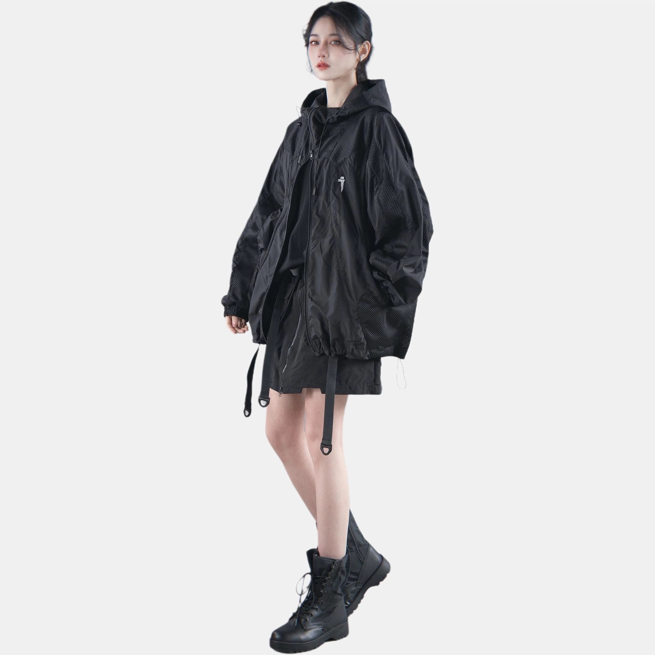 吉业重工 多功能基础百搭透气连帽防晒服 男女同款