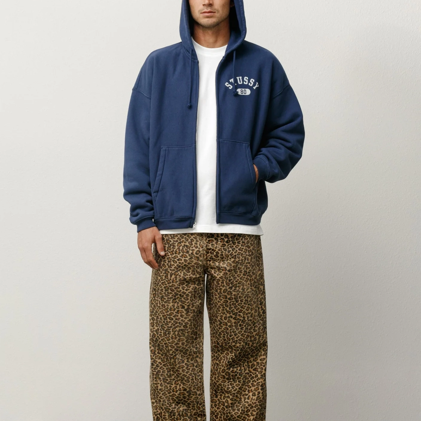 Stussy SS25 VARSITY ZIP HOODIE logo