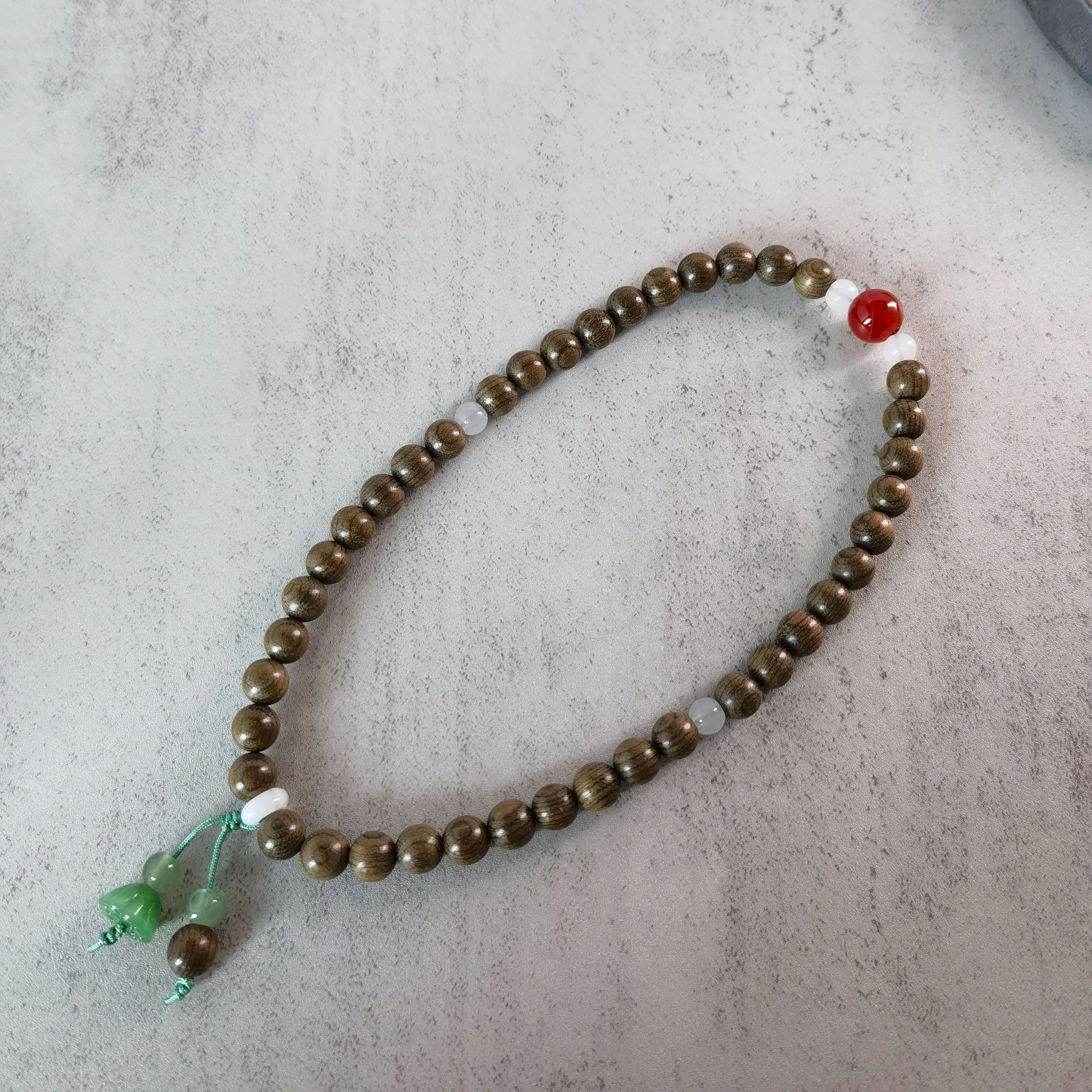 卓禹 好运连连 上岸莲花楠木双圈文玩珠串 新中式国潮佛珠手饰 阴沉木 手串 男女同款情侣款