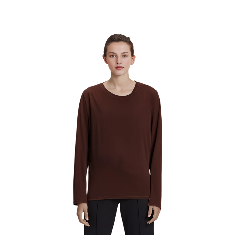 SKIMS FITS EVERYBODY LONG SLEEVE T-SHIRT T COCOA