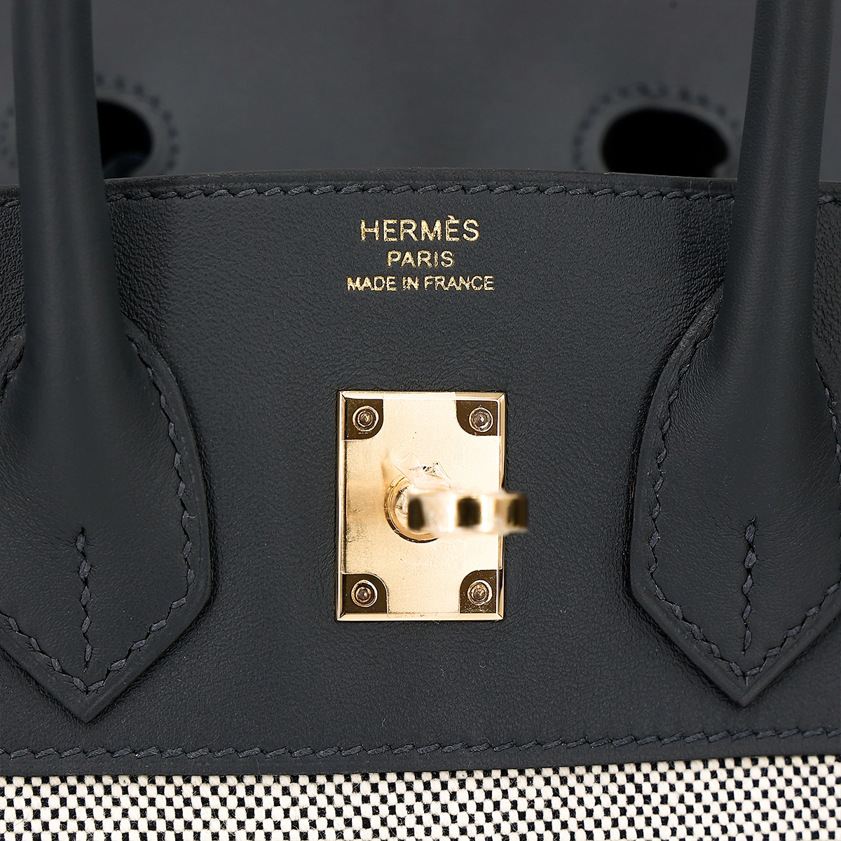 HERMES Birkin 25 H0 Gris misty SwiftToile H