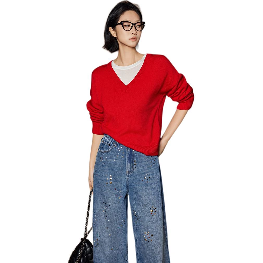 美洋 长袖宽松套头毛衣 女款