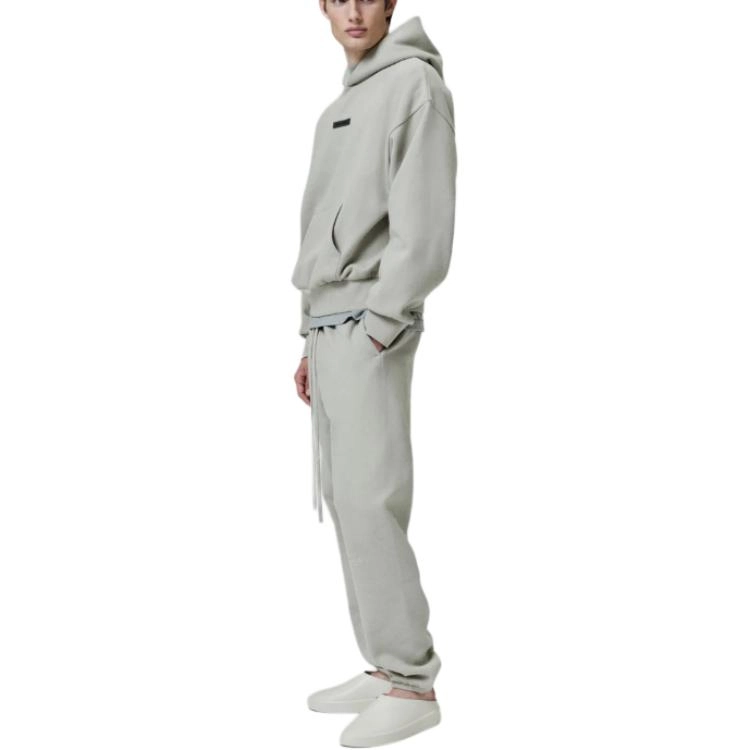 Fear of God Essentials SS25 Classic Fit Fleece Hoodie CONCRETE HEATHER 25 PRING DROP2