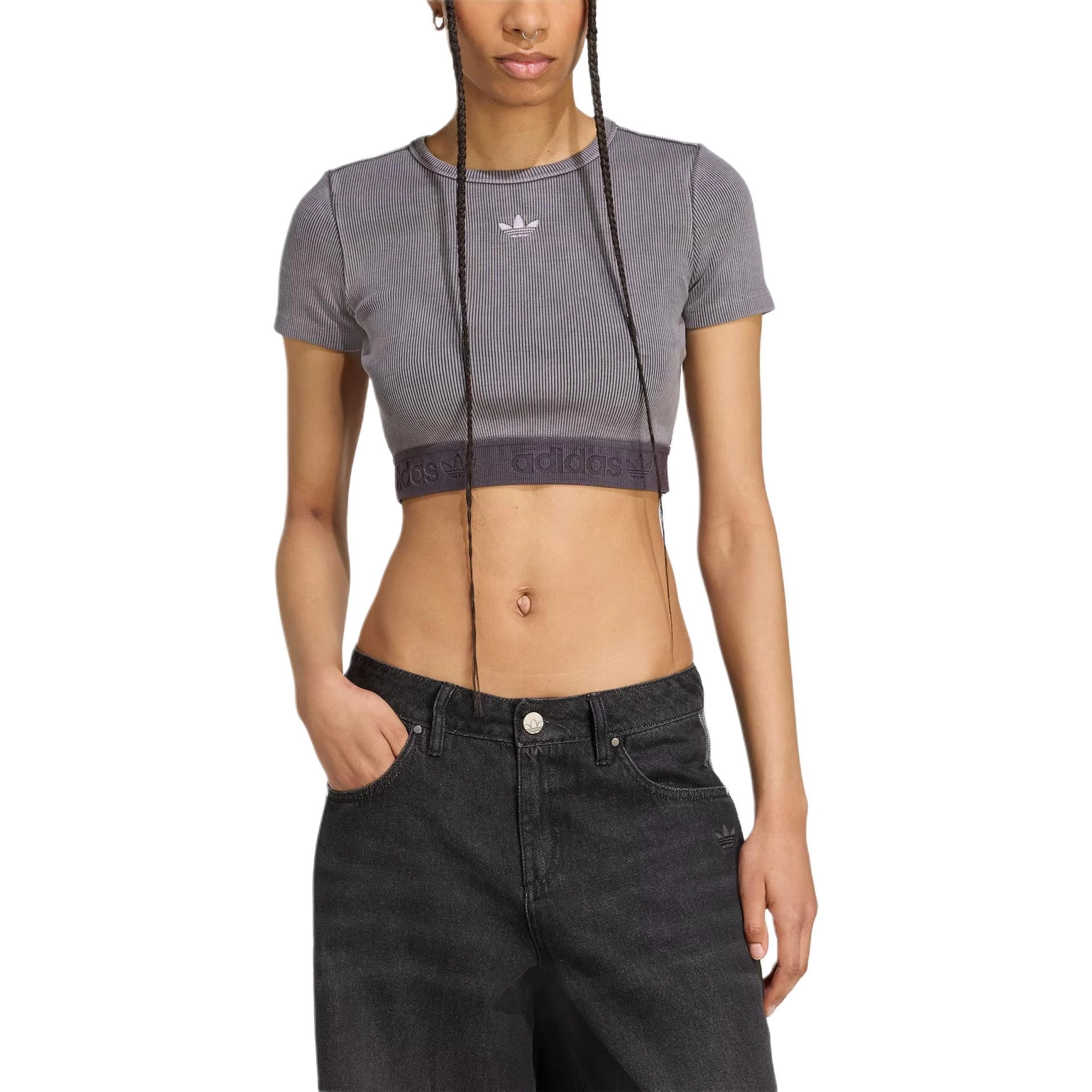 adidas originals ESSENTIALS RIB WASHED SS25 T