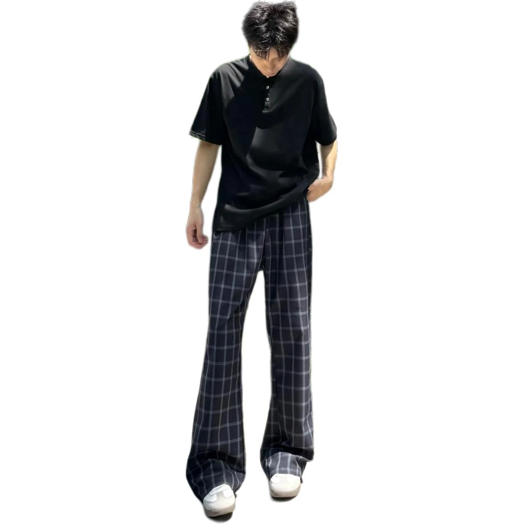 悍戈 美式复古格子多种版型休闲裤 男女同款