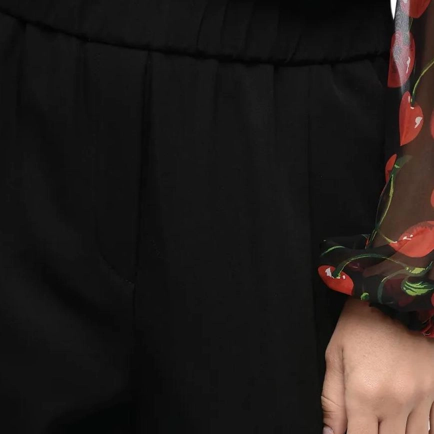 阿玛尼 弹性腰带直筒松紧休闲裤 女款