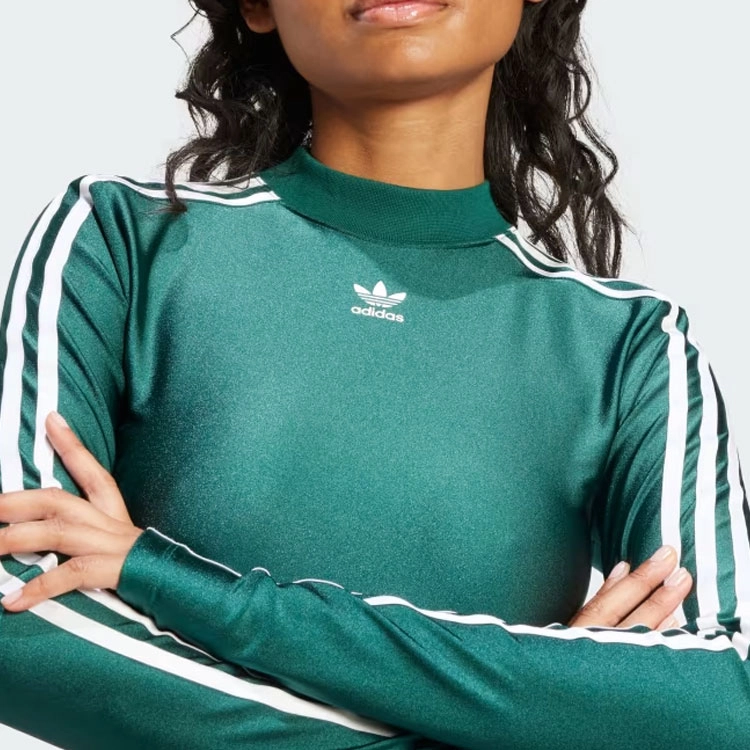adidas originals 3-Stripes 3-Stripes Cropped Long-Sleeve Top T