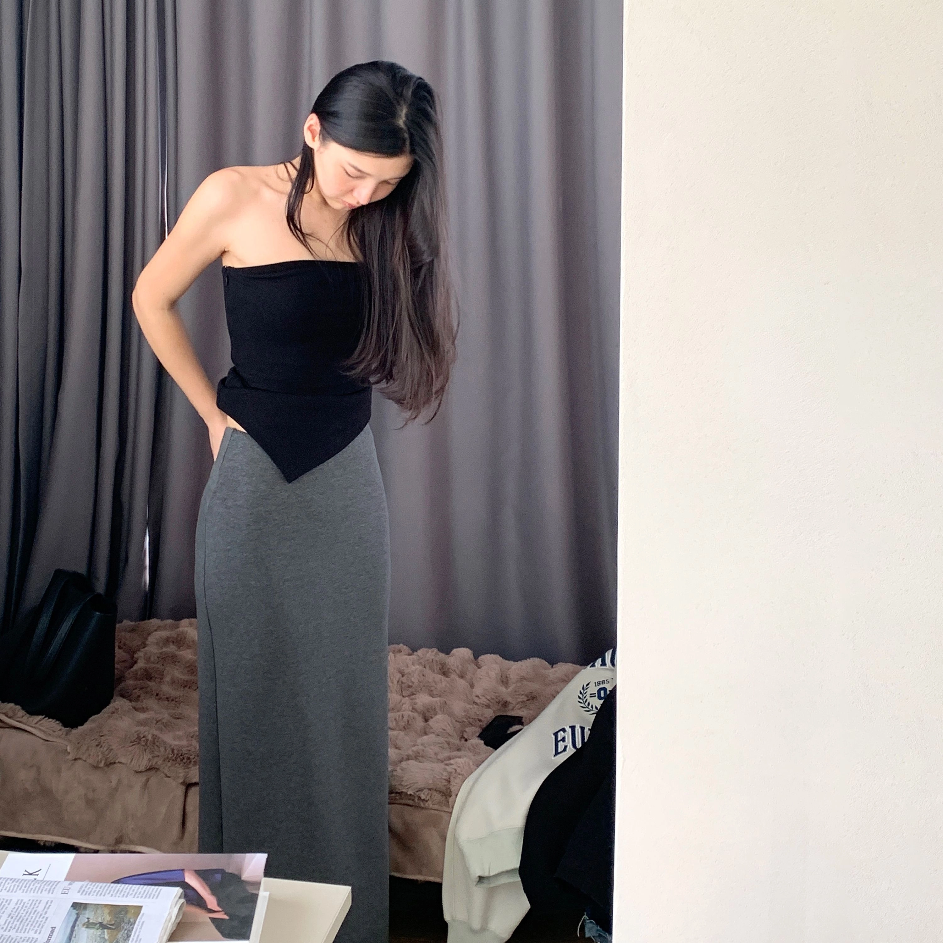 周淼 时尚舒适简约百搭休闲长裙 女款
