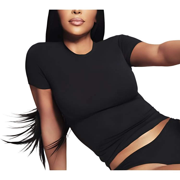 SKIMS COTTON JERSEY T-SHIRT T SOOT
