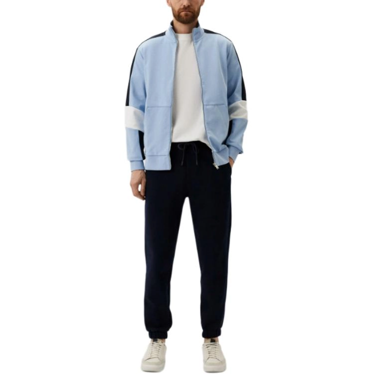 HUGO BOSS Cotton-Blend Zip-Up Sweatshirt With Colour-Blocking