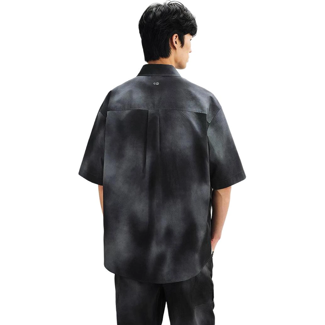 太平鸟 夏季工装胸袋短袖翻领宽松型衬衫 男款