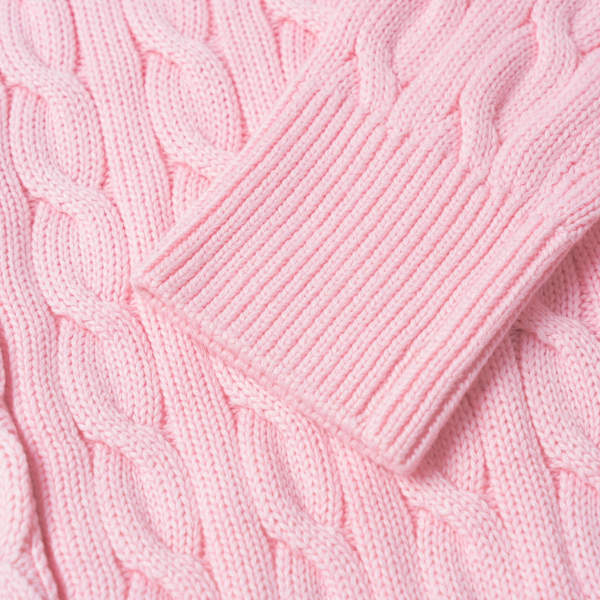 Polo Ralph Lauren Cable-Knit Cotton Crewneck Cardigan Logo