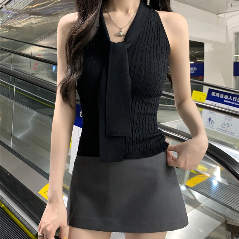 缪斯的诱惑 背心露背高级感无袖挂脖吊带 女款