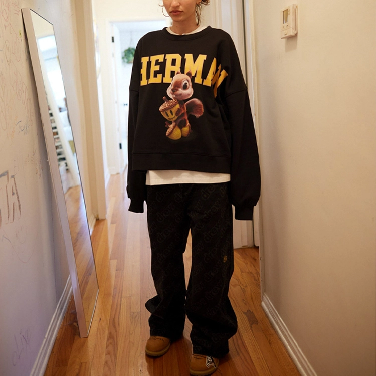 Drew House FW22 3D Sherman Boxy Crewneck - 3D Sherman Black