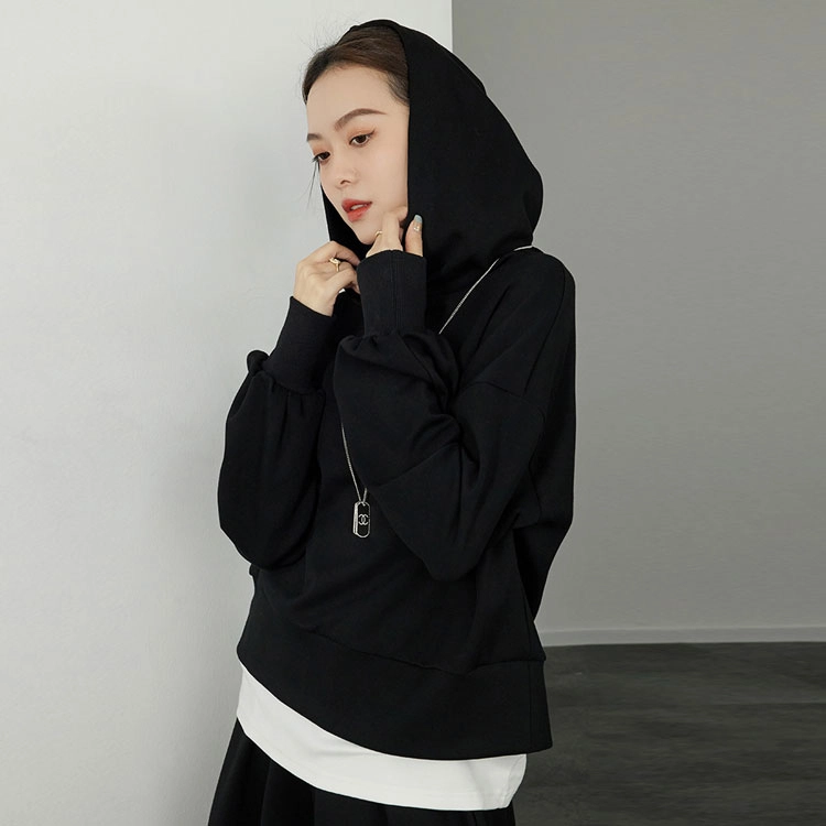 美洋  纯色简约休闲连帽卫衣 女款
