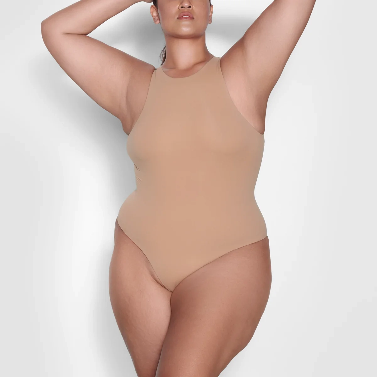 SKIMS FITS EVERYBODY HIGH NECK BODYSUIT OCHRE