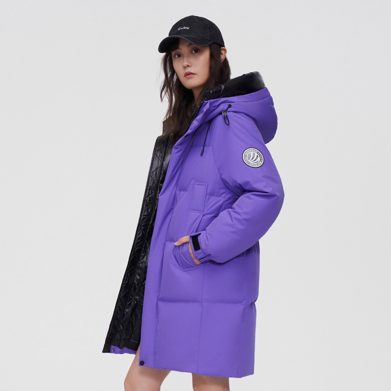 波司登 撞色双帽抽绳插袋运动连帽羽绒服 男女同款