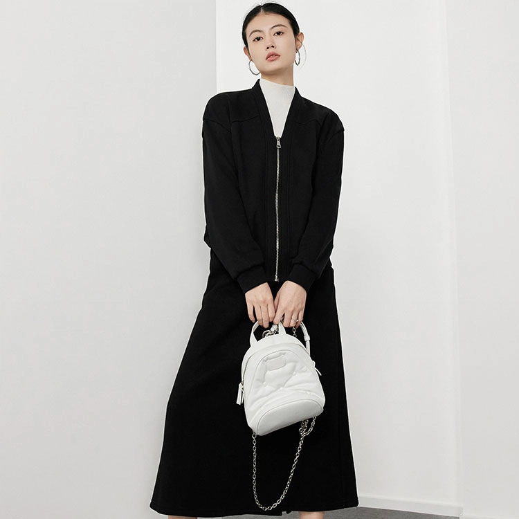 美洋 纯色连帽直筒休闲棒球服 女款
