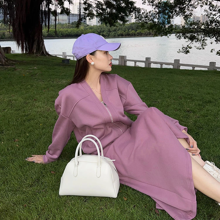 美洋 纯色连帽直筒休闲棒球服 女款