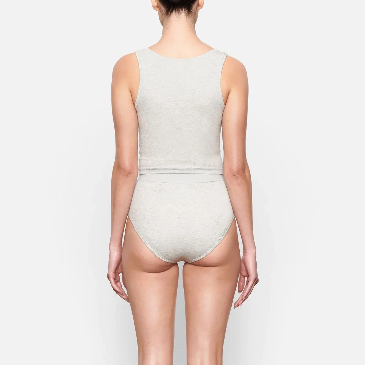 SKIMS SKIMS COTTON RIB TANK LIGHT HEATHER GREY