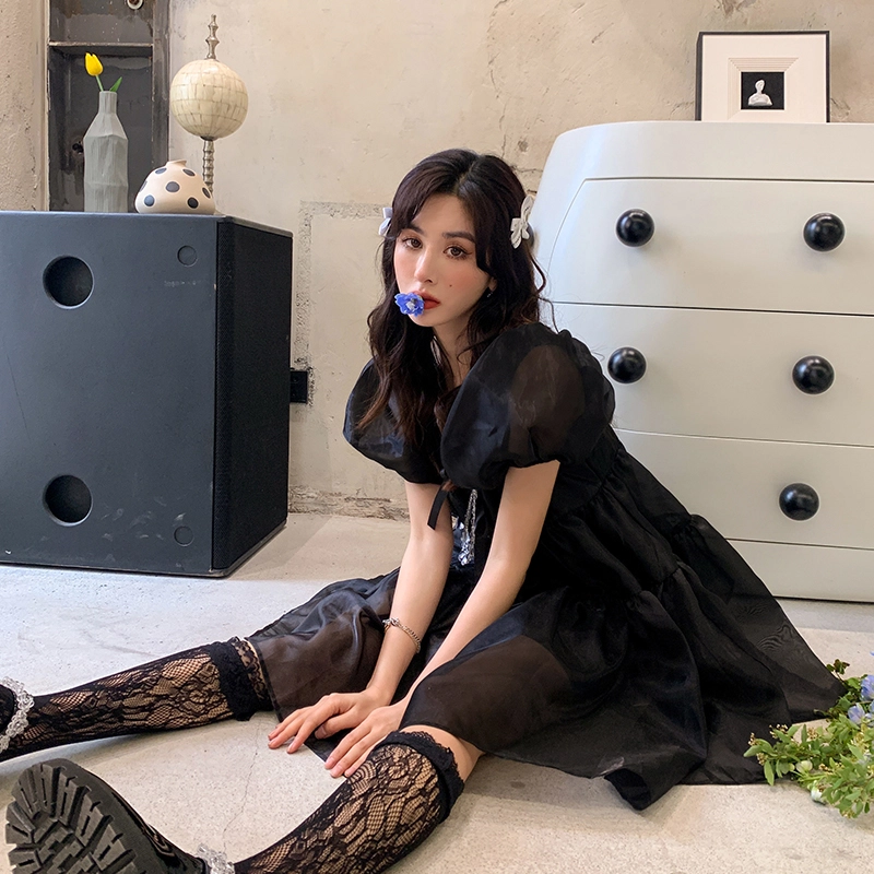 欧根纱公主短袖连衣裙 女款