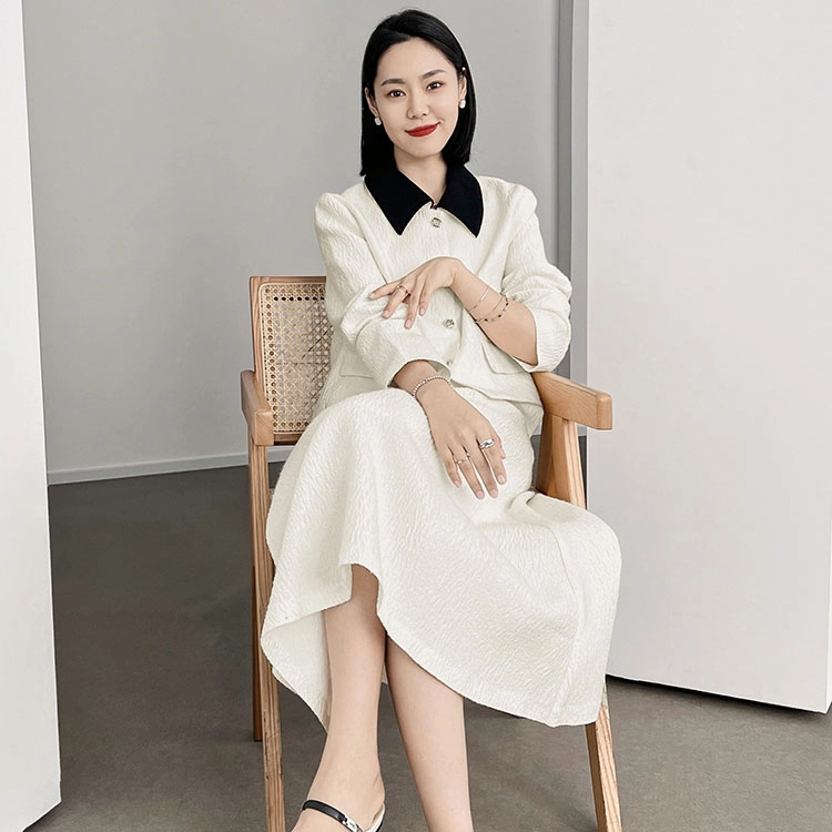 美洋  肌理撞色休闲长裙 女款