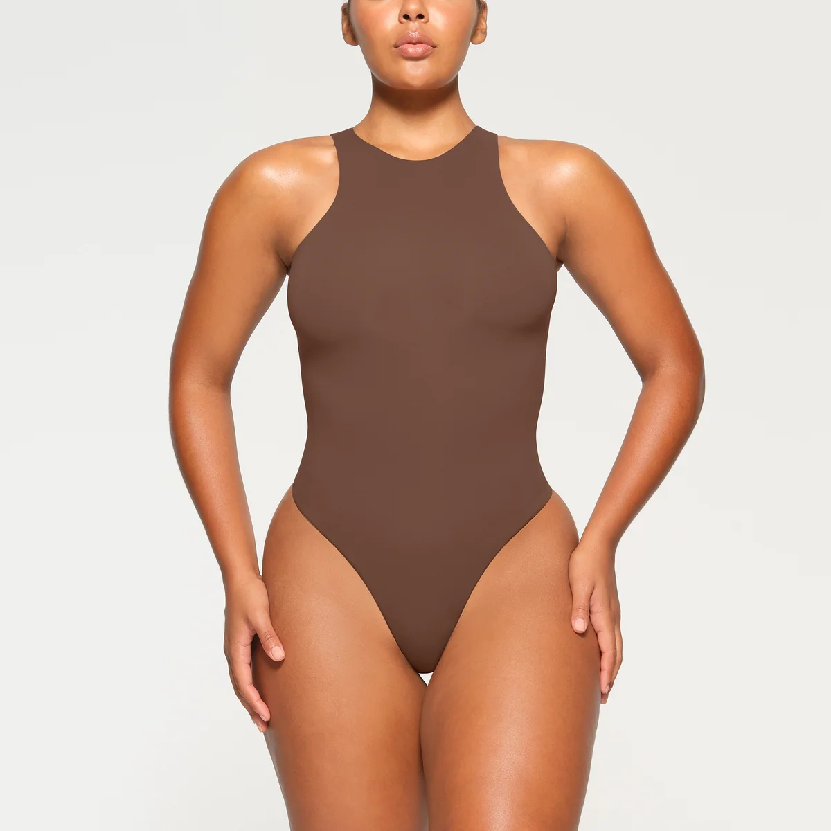 SKIMS FITS EVERYBODY HIGH NECK BODYSUIT JASPER