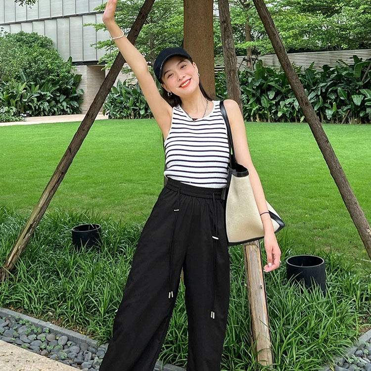 美洋 抽绳高腰直筒休闲裤 女款