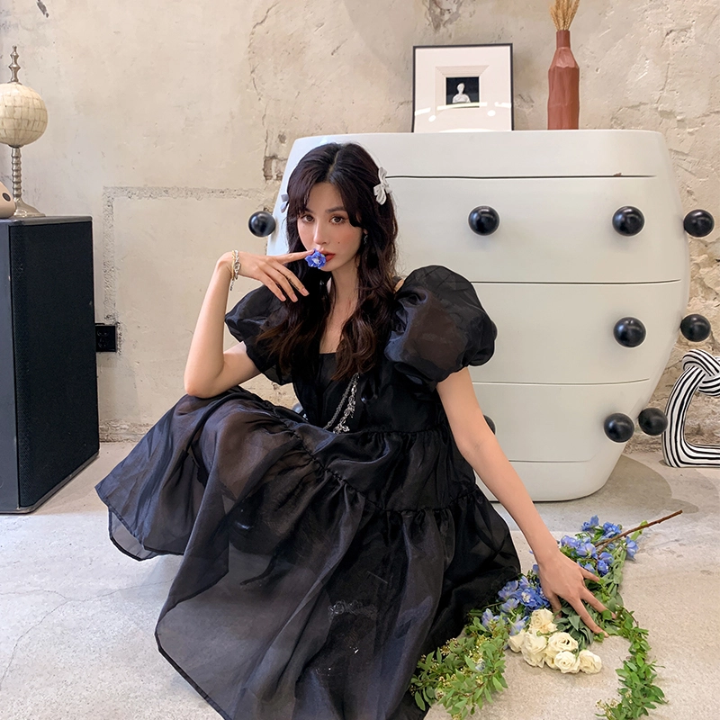 欧根纱公主短袖连衣裙 女款