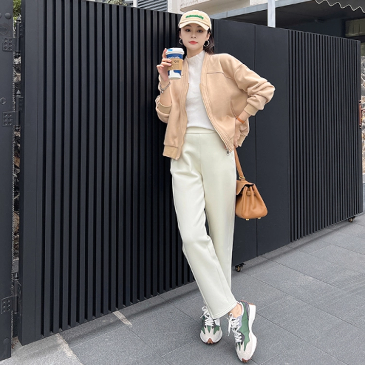 美洋 纯色高腰直筒休闲裤 女款