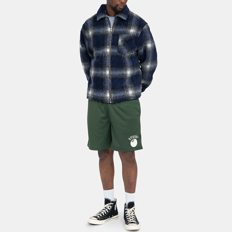 Stussy SS22 Shadow Plaid Sherpa Zip Shirt