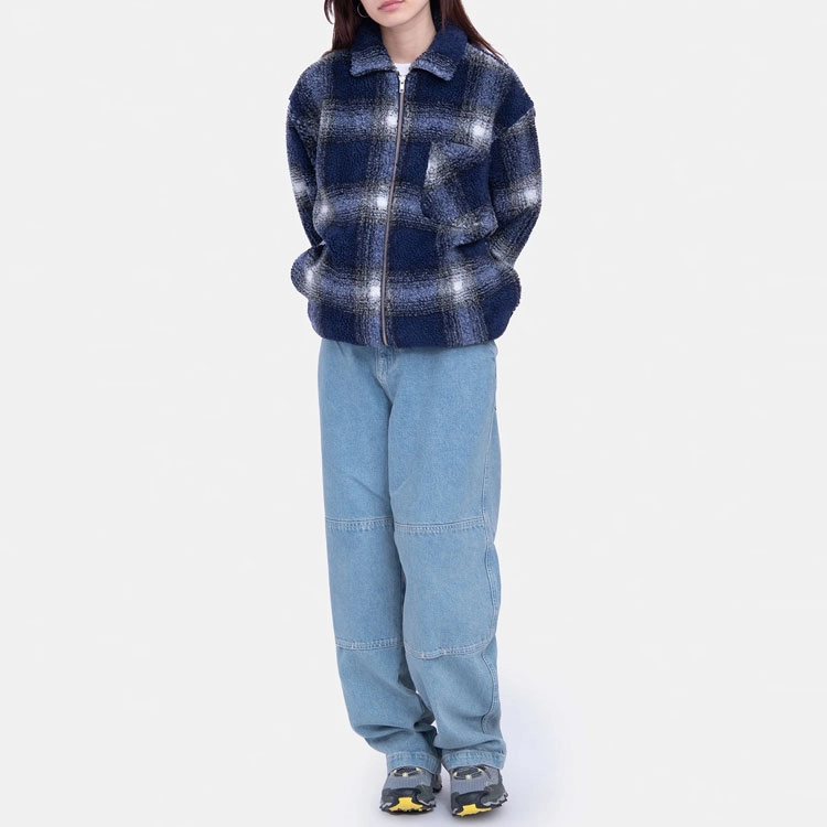 Stussy SS22 Shadow Plaid Sherpa Zip Shirt