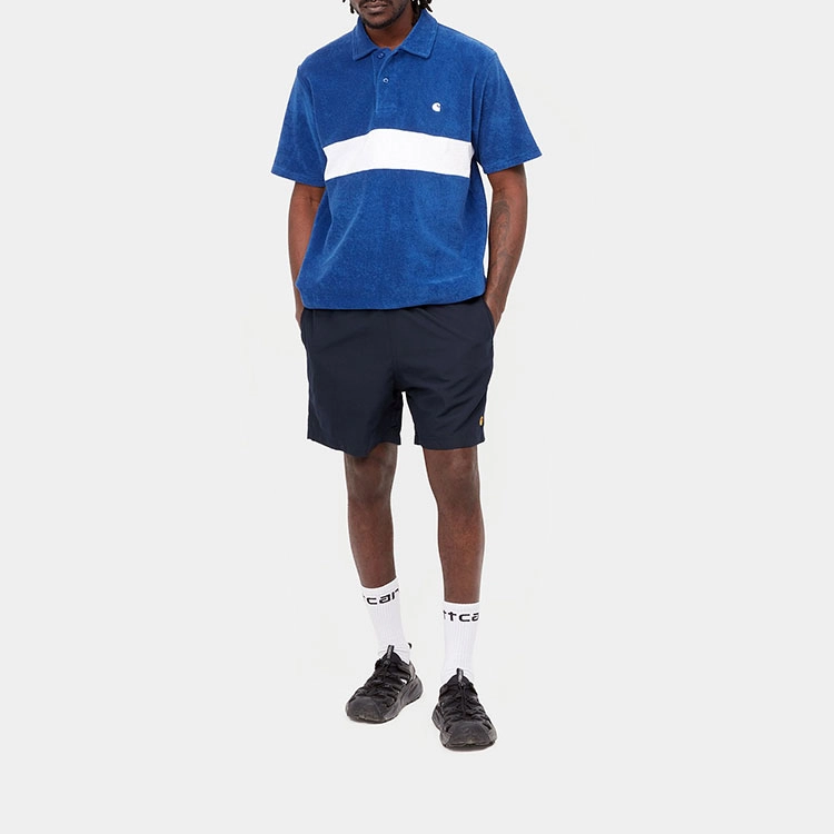 Carhartt WIP SS22 Chase Swim Trunk Dark Navy Logo