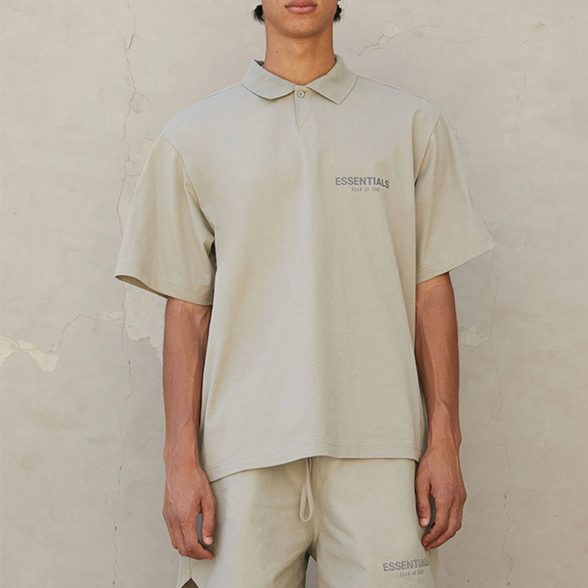 Fear of God Essentials FW21 Ss Polo Pistachio LogoPolo