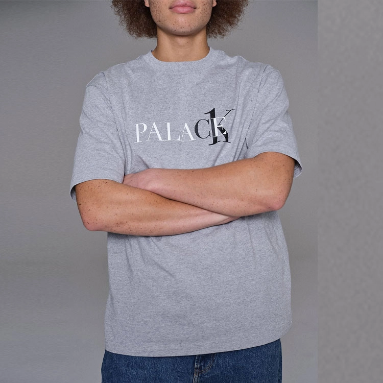 PALACE x Calvin Klein T-Shirt Light Grey Heather LogoT