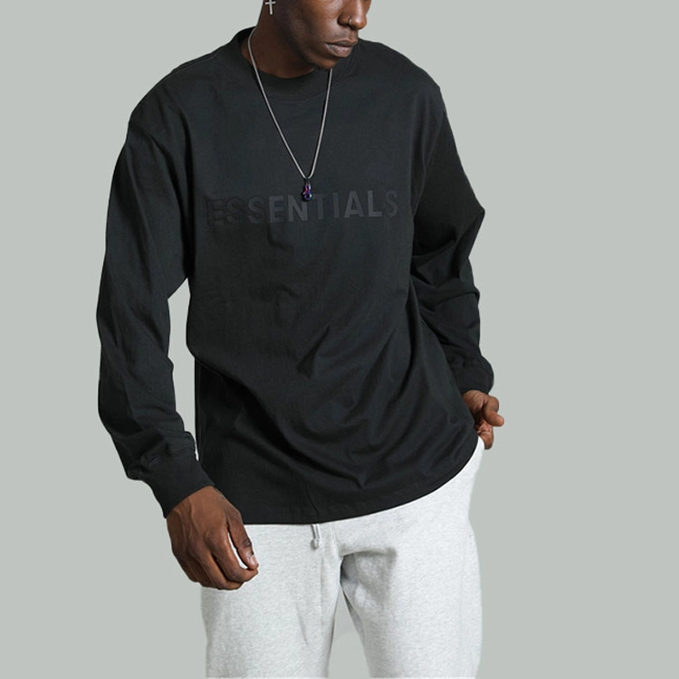 Fear of God Essentials FW20 Logo Long Sleeve T-Shirt Black T