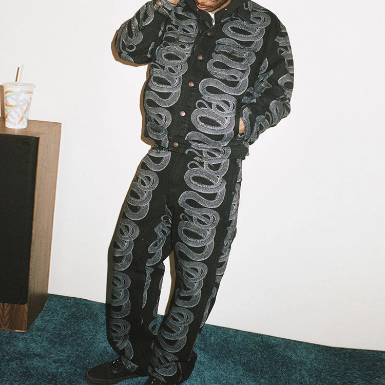 Supreme SS21 Week 4 x HYSTERIC GLAMOUR Snake Double Knee Denim Painter Pant