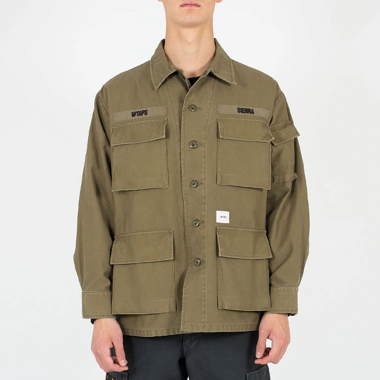 WTAPS Jungle Ls 01 Shirt. Cotton. Satin