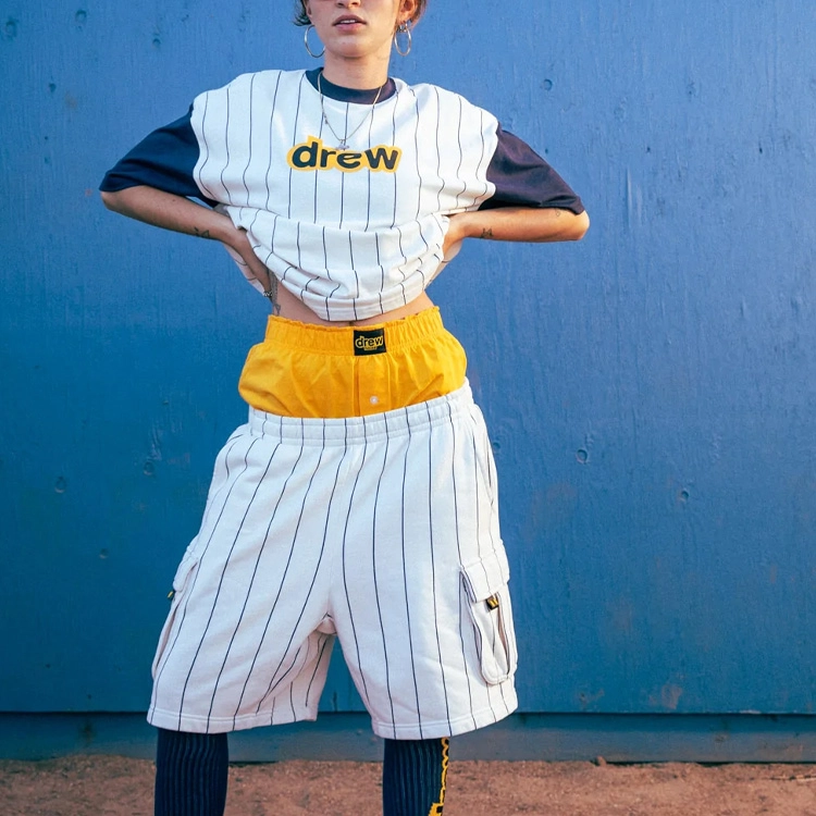Drew House hummingbirds Cargo Sweatshort Navy Pinstripe