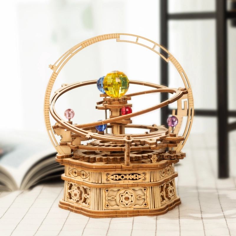 若客 八音盒系列 机械八音盒星辰之恋挚爱·旋转木马维多利亚提灯 发光 积木 礼物送男朋友女朋友