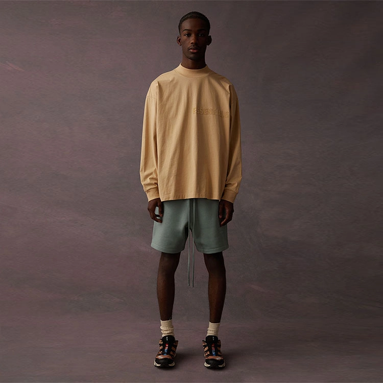 Fear of God Essentials LS Tee Sand LogoT