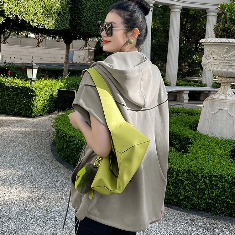 美洋 纯色连帽拉链无袖夹克 女款