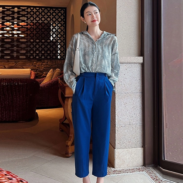 美洋 高腰松紧哈伦九分休闲裤 女款