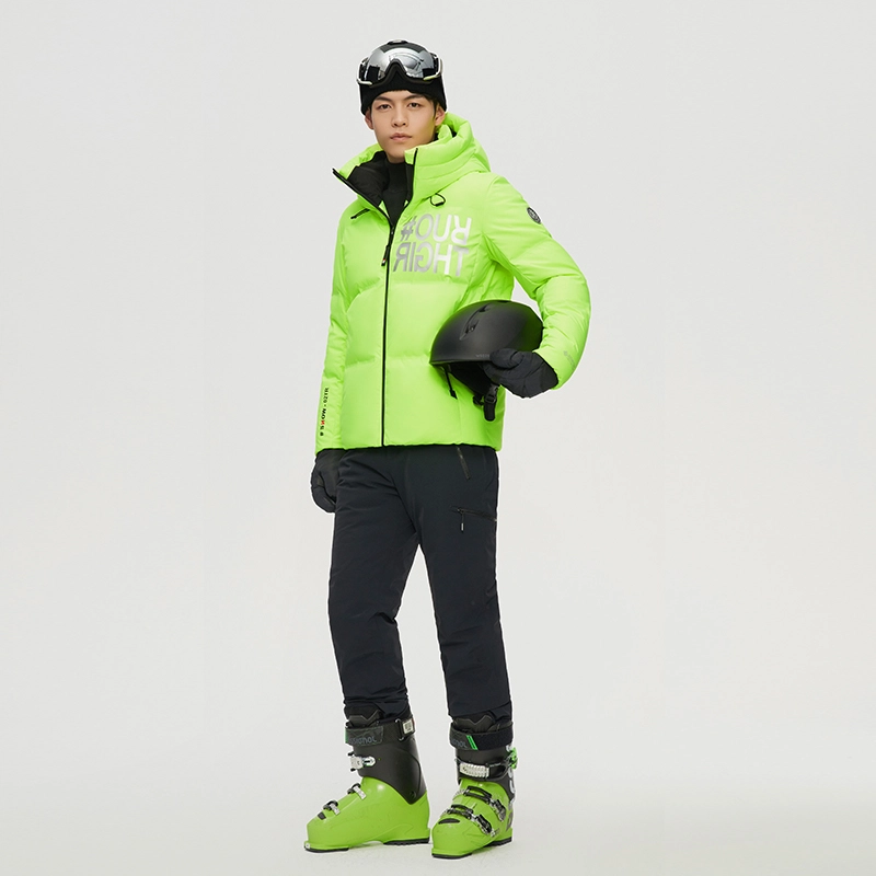 波司登 防风运动鹅绒滑雪纯色连帽厚款短款羽绒服 男款