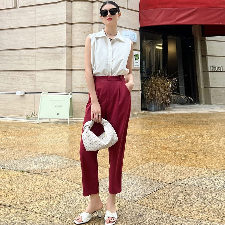 美洋 高腰松紧哈伦九分休闲裤 女款