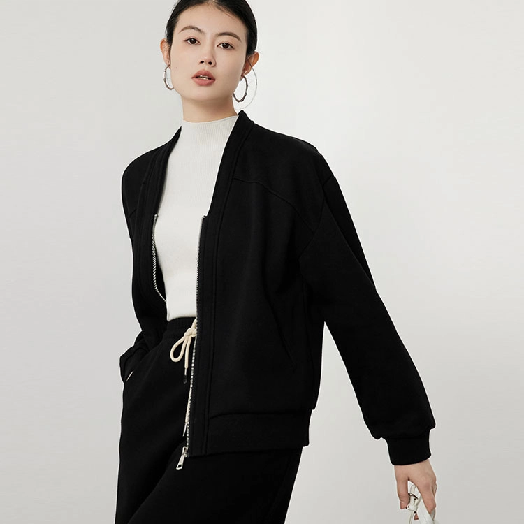 美洋 纯色连帽直筒休闲棒球服 女款