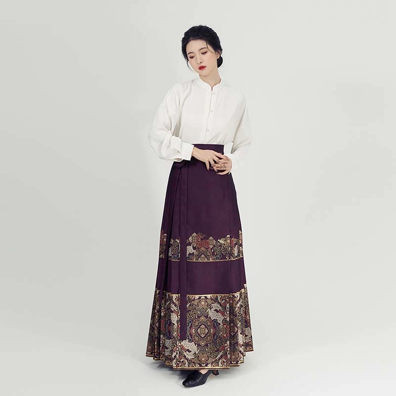 织造司 四鹿 国风大典飞机袖短衫仿妆花马面裙女日常原创明制汉服 女款