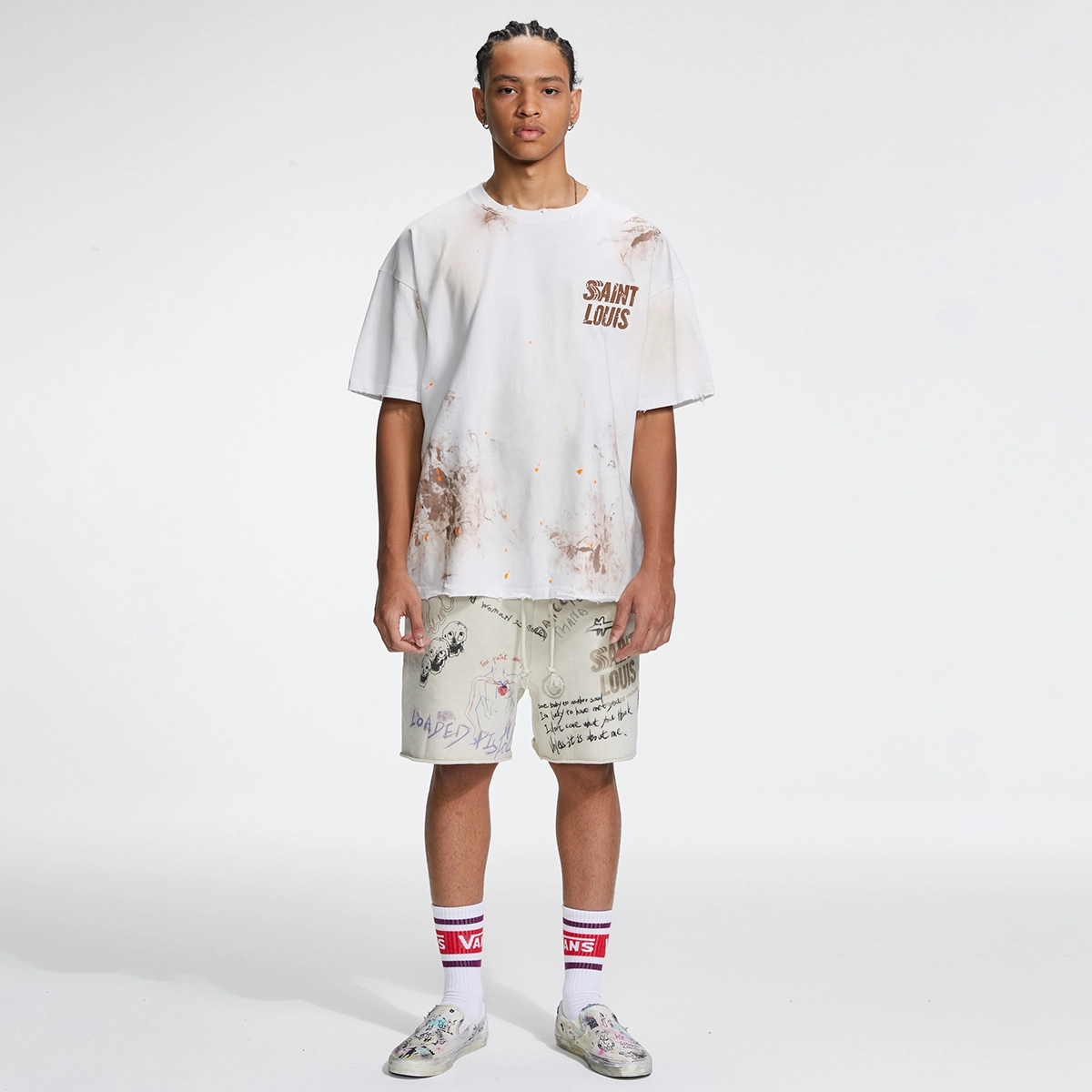SSSAINT LOUIS Crimson Bones Loveshorts